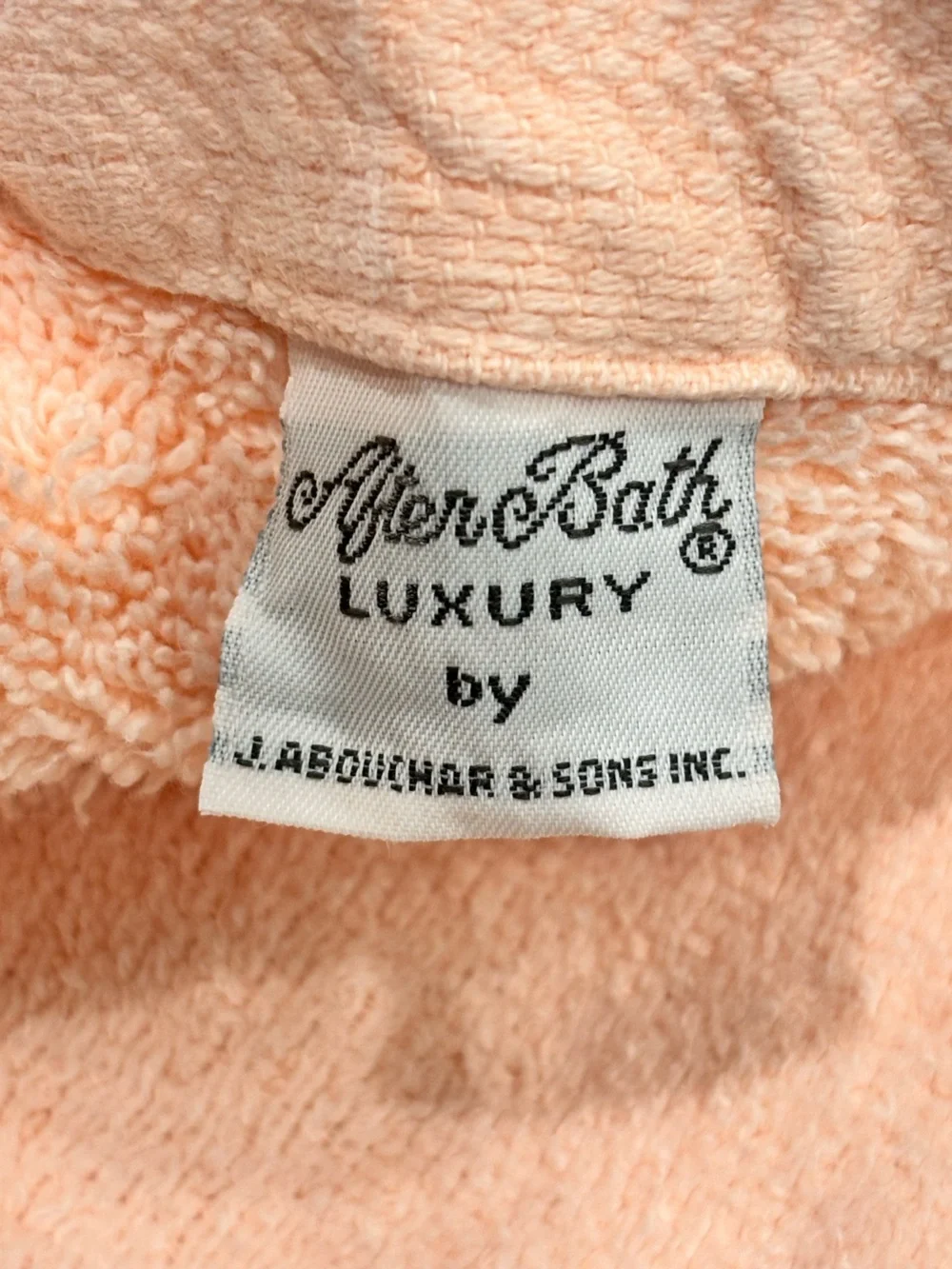 Vtg AFTER BATH LUXURY By J ABOUCHAR & SONS Set Of 3 Embellished Peach Towels USA